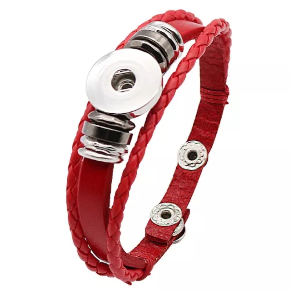 Red snap bracelet for Snap jewelry